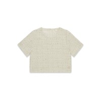 Блуза от туид за момиче GUESS в бяло