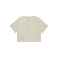 Блуза от туид за момиче GUESS в бяло