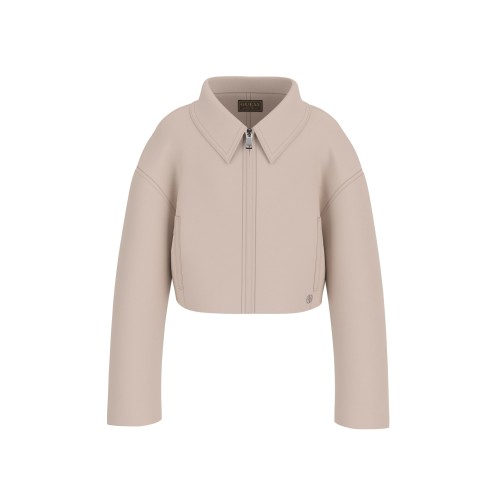 Късо сако с цип за момиче GUESS в бежов цвят
