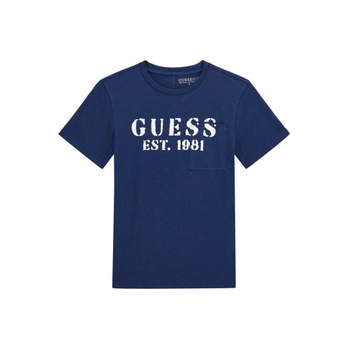 Тениска с лого в син цвят GUESS за момче