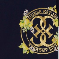 Детска къса тениска Guess за момиче с апликация лимони