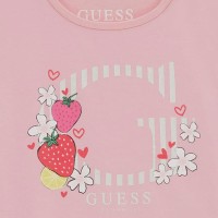 Тениска Guess за момиче с апликация лого и ягоди