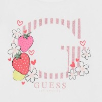 Тениска Guess за момиче с апликация лого и ягоди