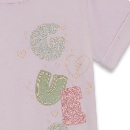 Тениска Guess за момиче с бродирано лого отпред