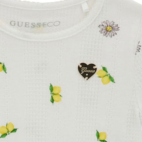 Тениска Guess за момиче с лимони и пришито лого 