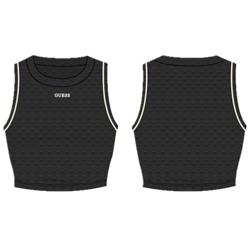 Top трикотажен Guess за момиче с лого бродерия
