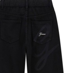 Дънки Guess за момиче с широк крачол и лого 