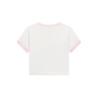 Къса тениска Guess за момиче с лого и камъчета