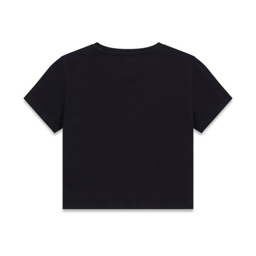 Къса тениска Guess за момиче с лого и кристални камъчета