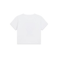 Къса тениска Guess за момиче с лого и кристални камъчета
