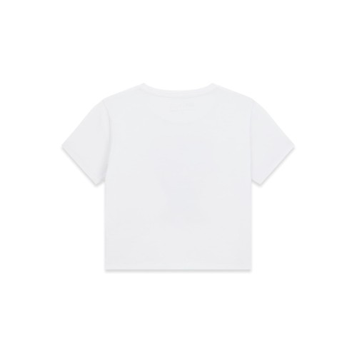 Къса тениска Guess за момиче с лого и кристални камъчета
