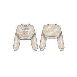 Суитчър блуза  Guess за момиче с лого отпред