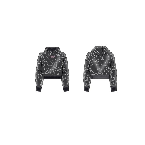 Суитчър с качулка Guess за момиче с принт лого