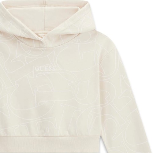 Суитчър с качулка Guess за момиче с принт лого