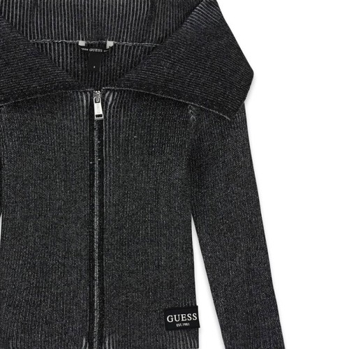 Жилетка Guess за момиче с голяма яка и цип