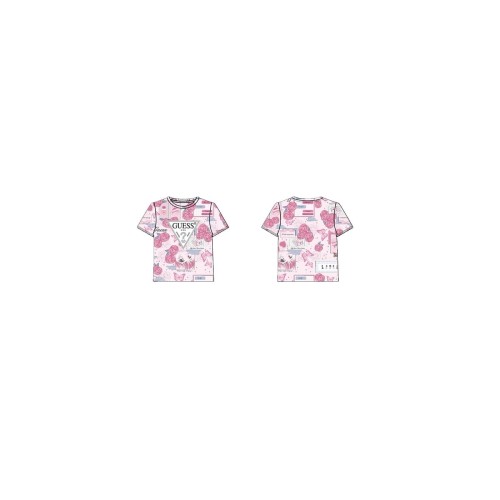 Тениска Guess за момиче с ефектен принт лого