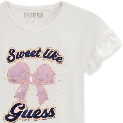 Тениска Guess за момиче с надпис Sweet like