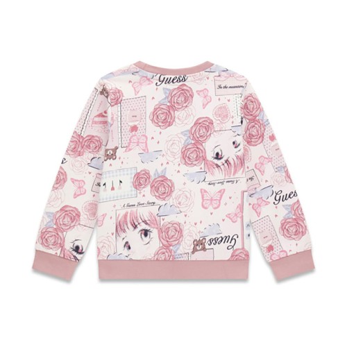 Блуза Guess за момиче с ефектен принт и лого