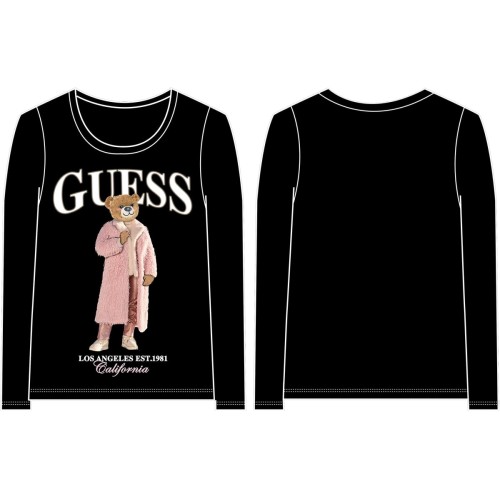 Блуза  Guess за момиче с принт мече regular fit