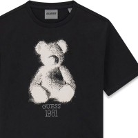 Къса тениска Guess за момиче с мече и лого