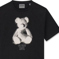 Къса тениска Guess за момиче с мече и лого