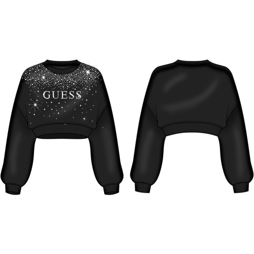 Суитчър блуза  Guess за момиче с лого отпред