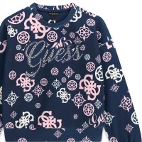 Блуза Guess за момиче с принт и лого отпред